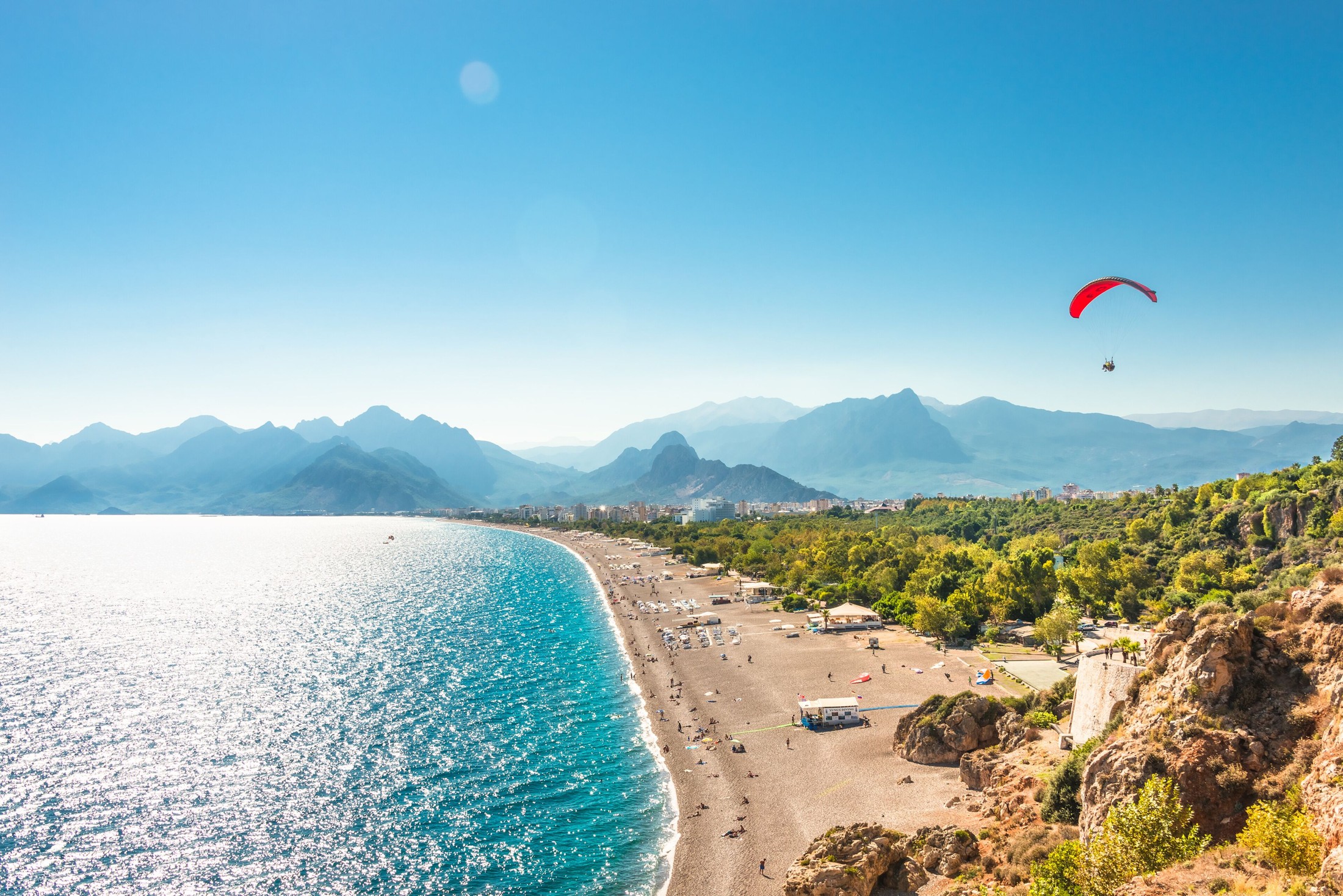 Mediterranean coastline and Taurus Mountains in Antalya