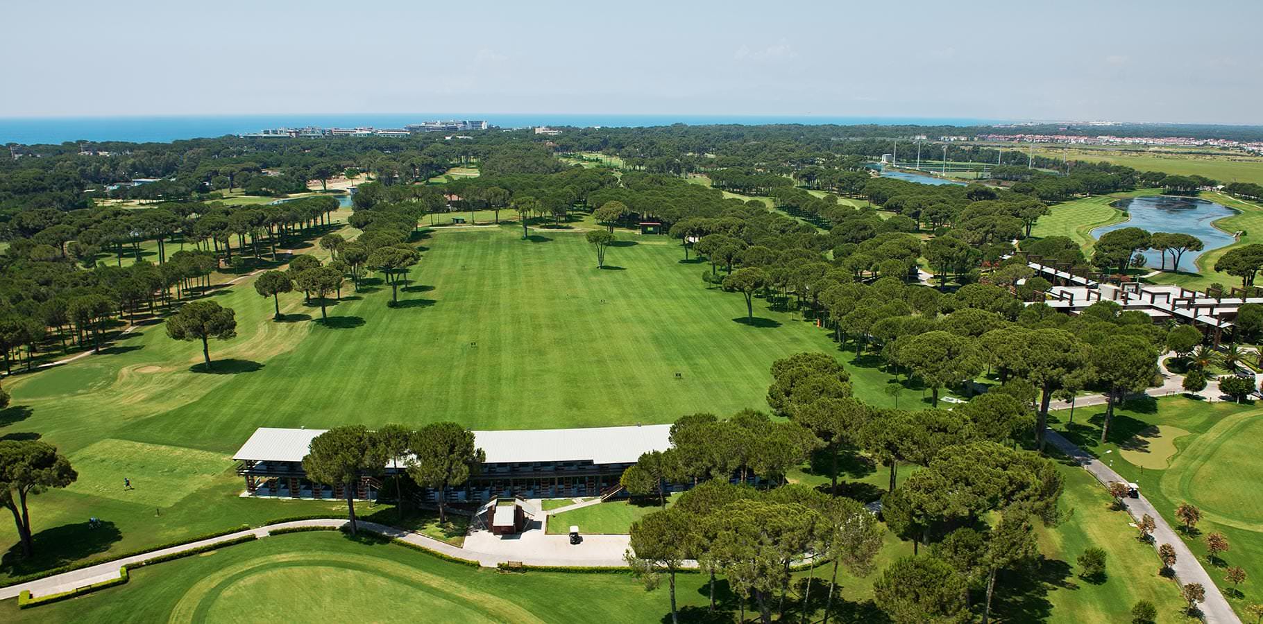 Fairways and pine trees at Gloria Golf Club in Belek